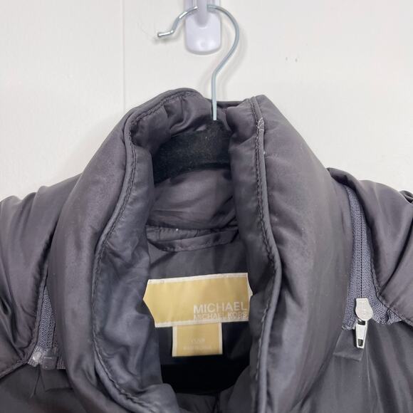 Michael Michael Kors Quilted Parka Jacket XSmall XS Hooded Charcoal Gray Womens - Picture 9 of 11